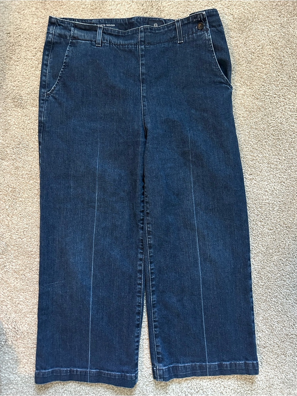 Ag Adriano Goldschmied Dark Blue Wide Leg Jeans